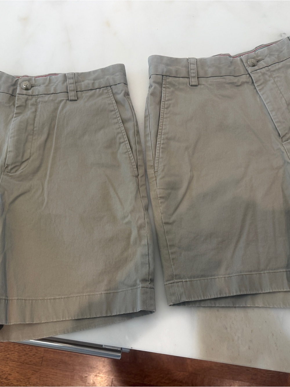 SET OF TWO: Southern Tide Men's Flat Front Shorts - Light Taupe